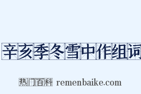 辛亥季冬雪中作组词是什么意思的图片